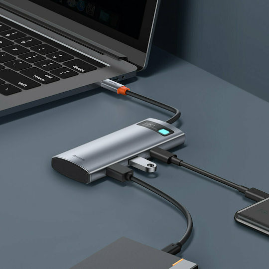 Baseus Metal Gleam USB-C Docking Station mit HDMI 4K PD Gray