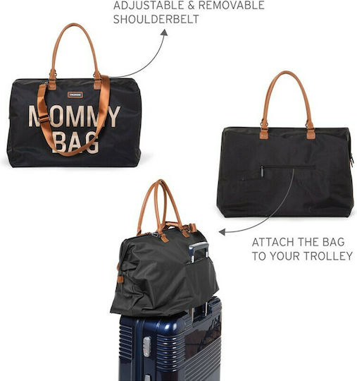 Childhome Shoulder/Hand Diaper Bag Mommy BR73456 Black - Beige 55x30x30cm.