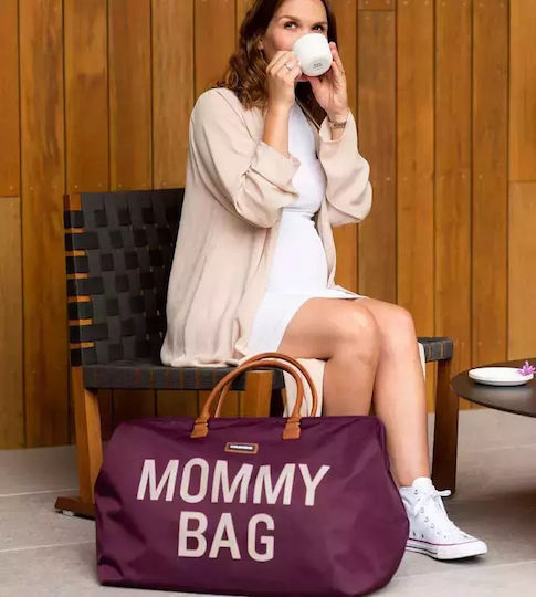 Childhome Τσάντα Μαιευτηρίου Ώμου/Χειρός Mommy Aubergine 55x30x40εκ.