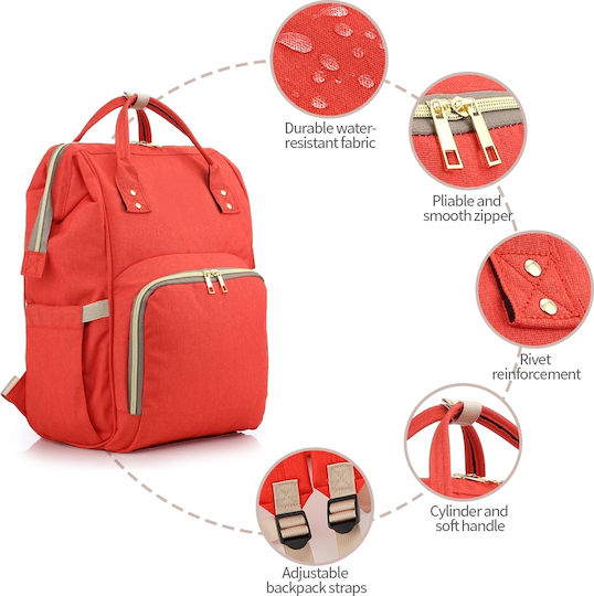 Τσάντα-Αλλαξιέρα Πλάτης Gabesy Bolsa Orange 27x21x42εκ.