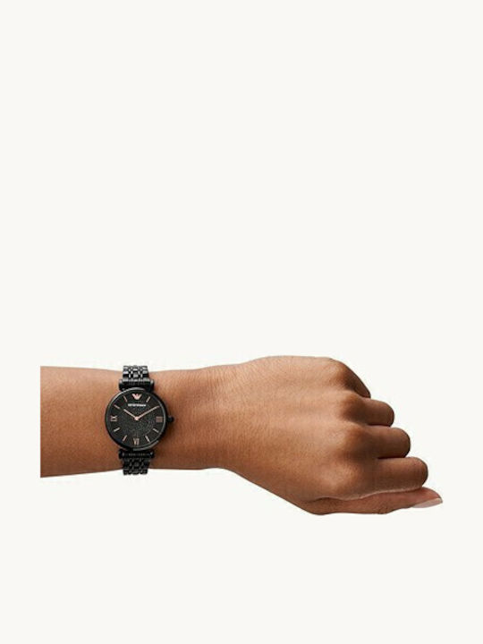 Emporio Armani Gianni T-Bar Crystals Ρολόι Μπαταρίας με Μεταλλικό Μπρασελέ Emporio Armani Gianni T-Bar Crystals Ρολόι Μπαταρίας με Μεταλλικό Μπρασελέ