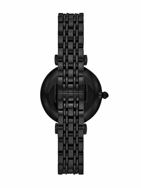 Emporio Armani Gianni T-Bar Crystals Γυναικείο Ρολόι 32mm Μπαταρίας με Μαύρο Μεταλλικό Μπρασελέ