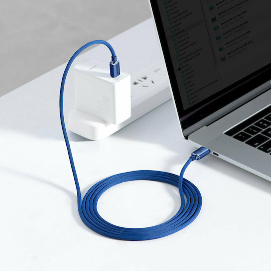 Baseus Crystal Shine Braided USB 2.0 Cable USB-C male - USB-C 100W PD Μπλε 2m CAJY000703