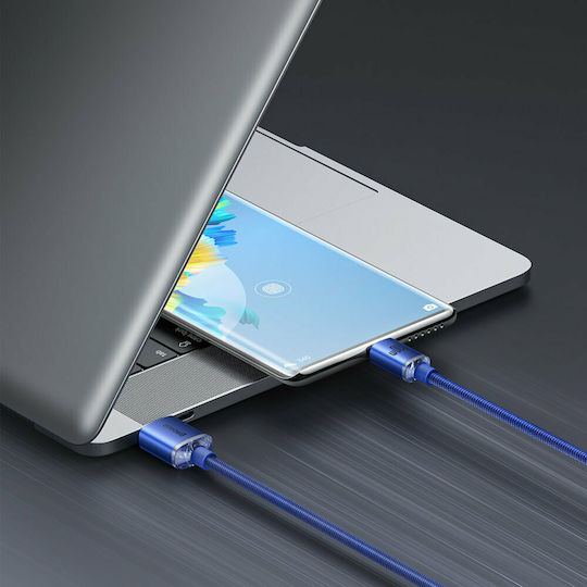 Baseus Crystal Shine Geflochtenes USB 2.0 Kabel USB-C männlich - USB-A 100W PD Blau 1.2m CAJY000403