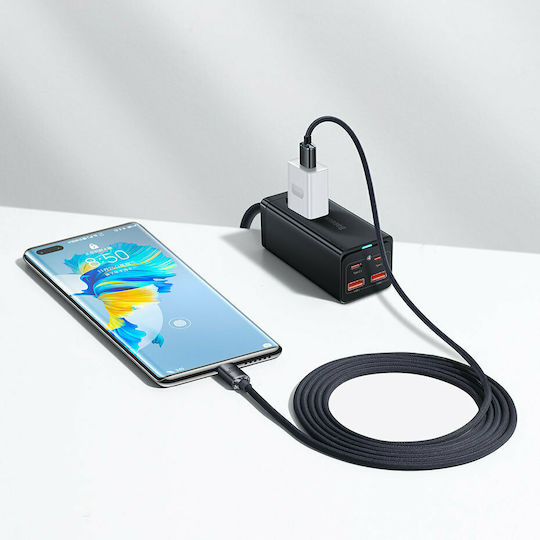 Baseus Crystal Shine Geflochtenes USB 2.0 Kabel USB-C männlich - USB-A 100W PD Blau 1.2m CAJY000403