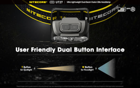 NiteCore Презареждащ се Челник LED IP66 с Максимална Яркост 520лм UT27 Pro 3 × AAA Черен
