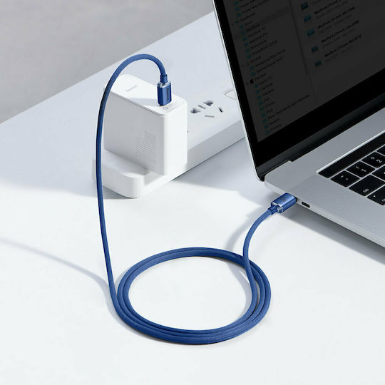 Baseus Crystal Shine Braided USB 2.0 Cable USB-C Male - USB-C 100W PD Blue 1.2m CAJY000603
