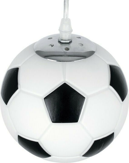 GloboStar Football Einfaches Licht Kinderdeckenleuchte Deckenleuchte mit Fassung E27 Black/White 15x18cm