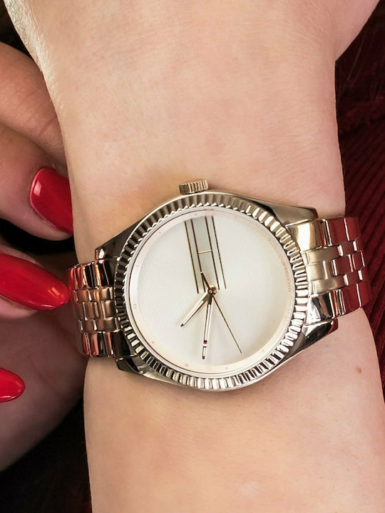 Tommy Hilfiger Lee Women's Watch with Pink Gold Metal Bracelet