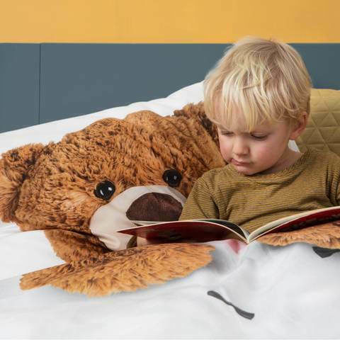 Snurk Teddy Set Kids Duvet Cover Single with Pillowcase White 160x220cm