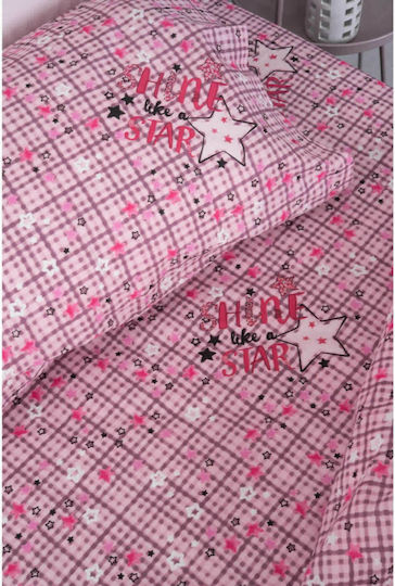 Palamaiki Cluster Set Kids Duvet Cover Single with Pillowcase Cotton Lilac 170x250cm