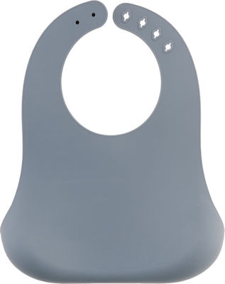 Stephen Joseph Floral Waterproof Bib Silicone with Button & Pocket Gray