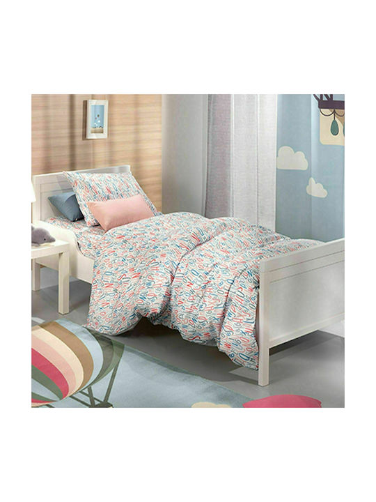 Saint Clair Letters Детски Плик за Завивка Единичен Памучен Sky 160x220бр