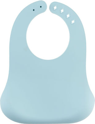 Stephen Joseph Shark Waterproof Bib Silicone with Button & Pocket Light Blue