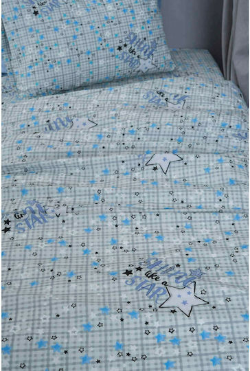 Palamaiki Cluster Set Kids Duvet Cover Single with Pillowcase Cotton Blue 170x250cm