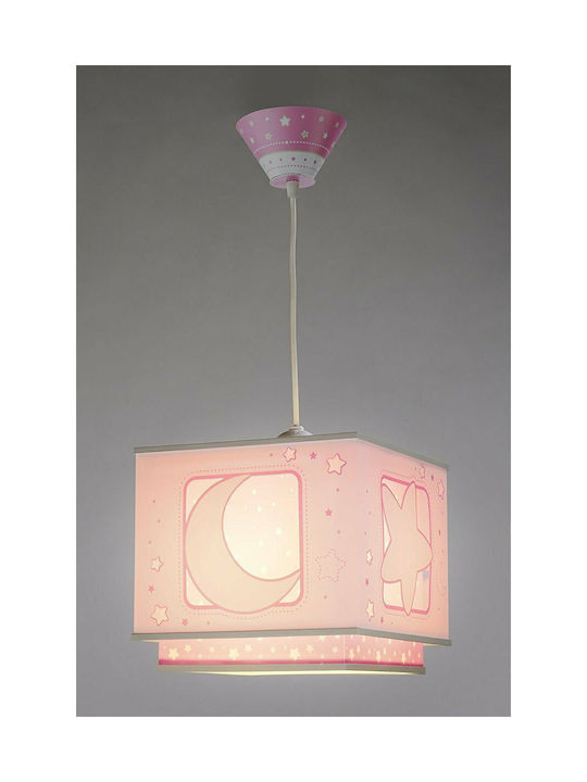 Ango Kids Plastic Single Ceiling Light E27 Moon Pink 23W