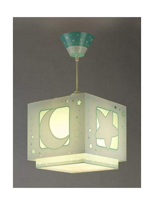 Ango Kids Plastic Single Ceiling Light E27 Moon Green 23W 25cm