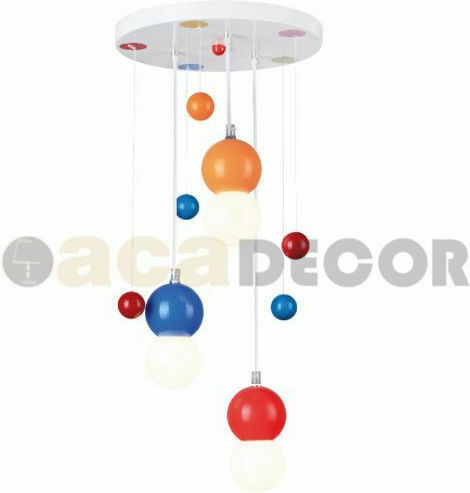 Aca Kids Plastic Chandelier Ceiling Light E27 Bubbles Colorful 40W