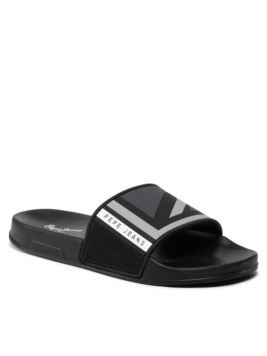 Pepe Jeans Slides σε Μαύρο Χρώμα
