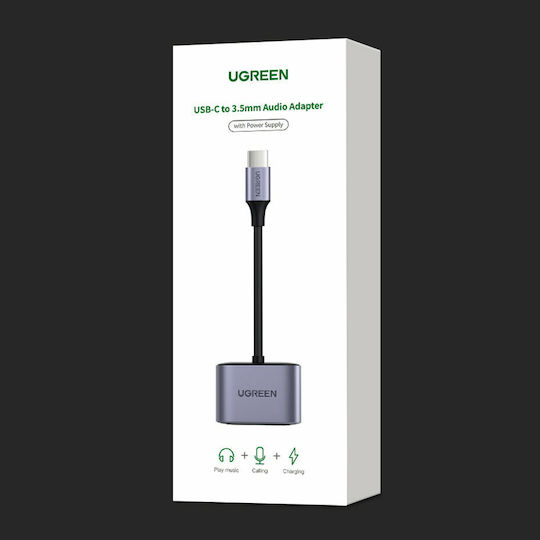 Ugreen Converter USB-C male to 3.5mm / USB-C female Gray 1pcs 60164