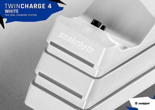Snakebyte Twin:Charge 4 Controller-Ladestation 2 Controller PS4 mit LED-Beleuchtung Weiß