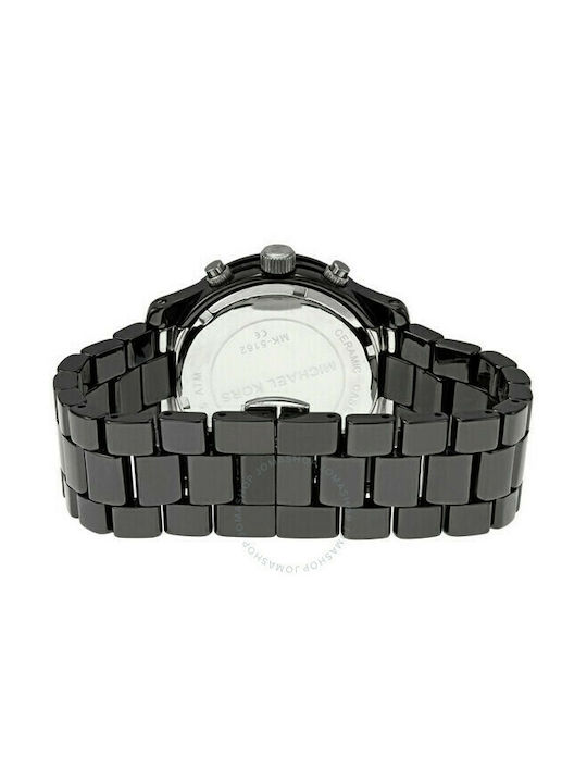 Michael Kors Runway Watch Chronograph Battery with Black Ceramic Bracelet