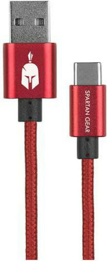 Spartan Gear Double Sided USB Cable Type C 2m Кабел за PS5 / Xbox Series в Червен цвят