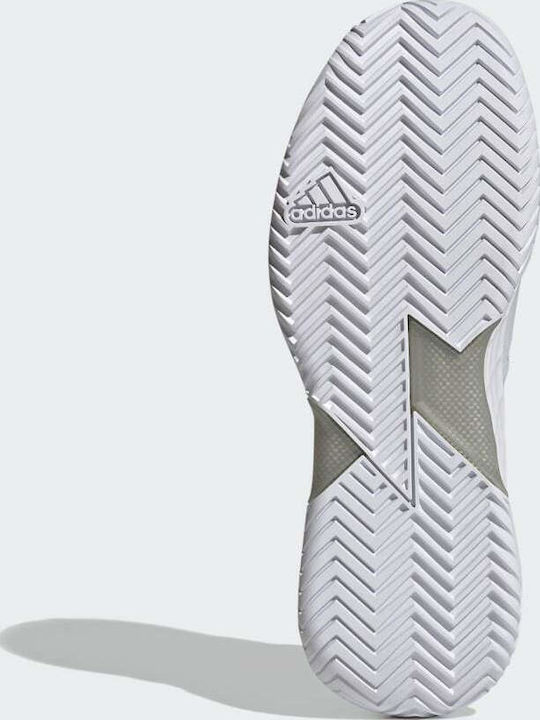 adidas Adizero Ubersonic 4 Women's Tennis Shoes for All Courts Cloud White / Silver Metallic / Grey Two