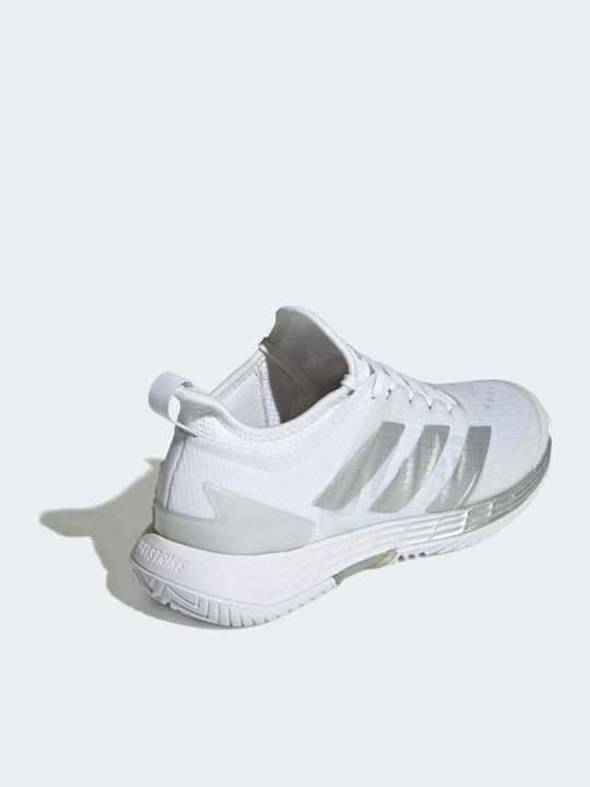 adidas Adizero Ubersonic 4 Women's Tennis Shoes for All Courts Cloud White / Silver Metallic / Grey Two