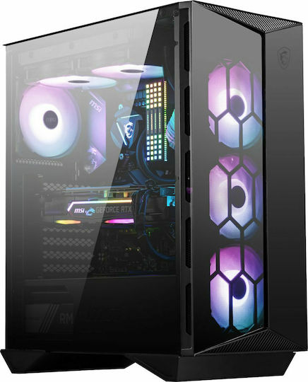 MSI MPG Gungnir 110R Gaming Midi Tower Κουτί Υπολογιστή με Πλαϊνό Παράθυρο και RGB Φωτισμό Μαύρο