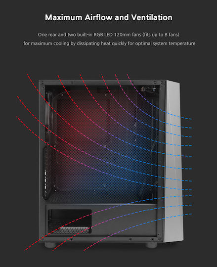 Zalman S4 Plus Gaming Midi Tower Κουτί Υπολογιστή με Πλαϊνό Παράθυρο Μαύρο