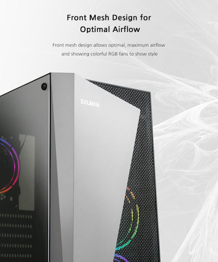 Zalman S4 Plus Gaming Midi Tower Κουτί Υπολογιστή με Πλαϊνό Παράθυρο Μαύρο