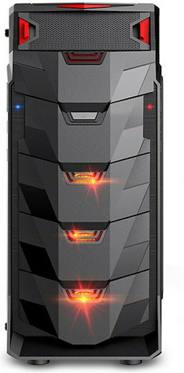 Supercase Aventus AV02A Gaming Midi-Turm Computergehäuse mit Seitenfenster Schwarz
