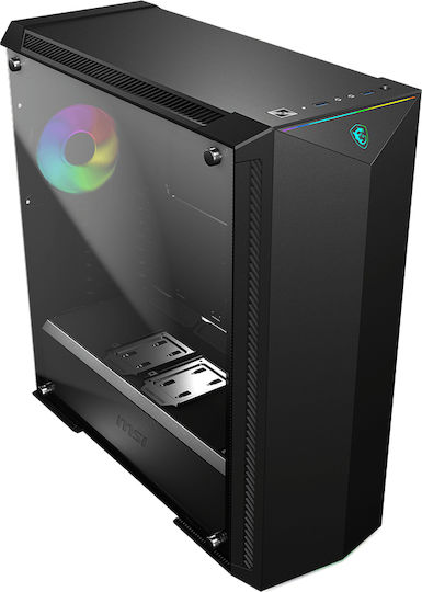 MSI Mpg Gungnir 100 Gaming Midi Tower Κουτί Υπολογιστή με Πλαϊνό Παράθυρο και RGB Φωτισμό Μαύρο