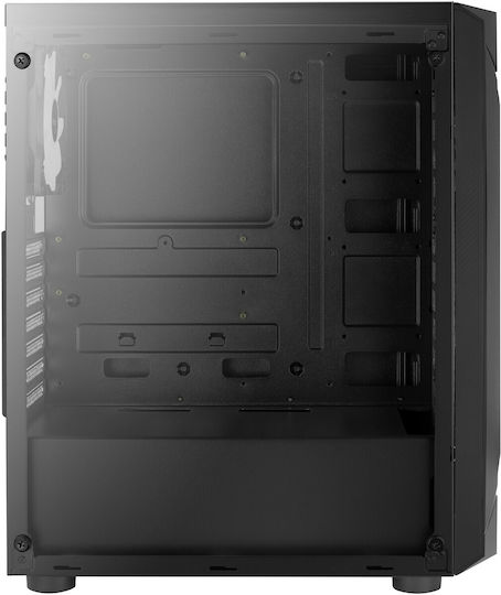 Aerocool Sentinel Gaming Midi Tower Κουτί Υπολογιστή με Πλαϊνό Παράθυρο και RGB Φωτισμό Μαύρο