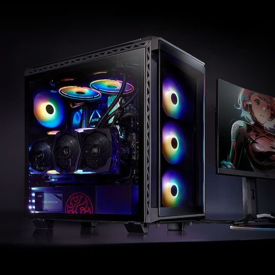 Adata XPG Battlecruiser Gaming Midi Tower Κουτί Υπολογιστή με Πλαϊνό Παράθυρο και RGB Φωτισμό Λευκό