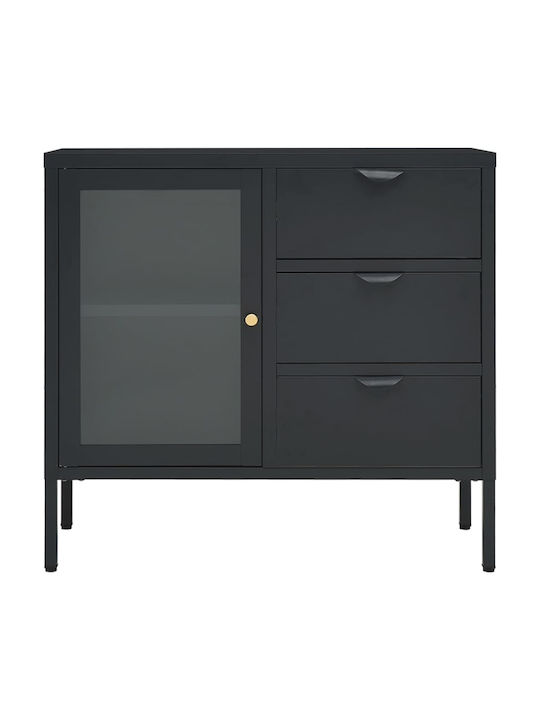 Sideboard made of Metal with Drawers Charcoal 75x35x70cm