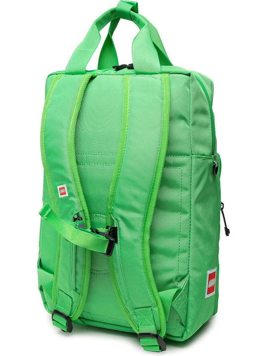 LEGO School Bag Backpack Elementary, Elementary Green with Water Bottle Holder 15Liters