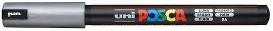 Posca PC-1MR Μαρκαδόρος Σχεδίου Μεταλλικό Ασημί 0.7mm