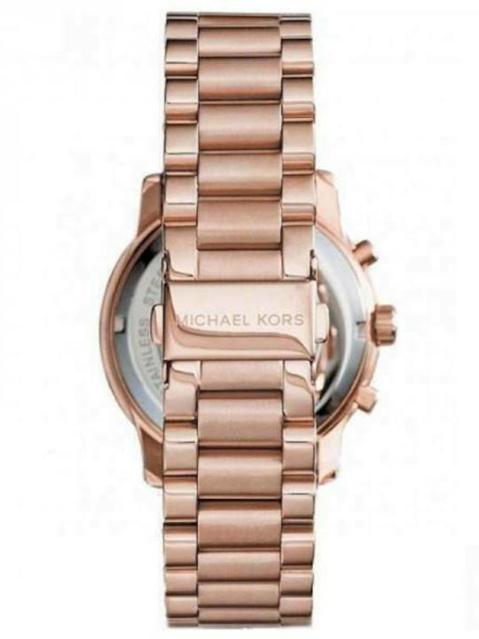 Michael Kors Watch Damen Uhr Chronograph mit Rose Gold Metallarmband