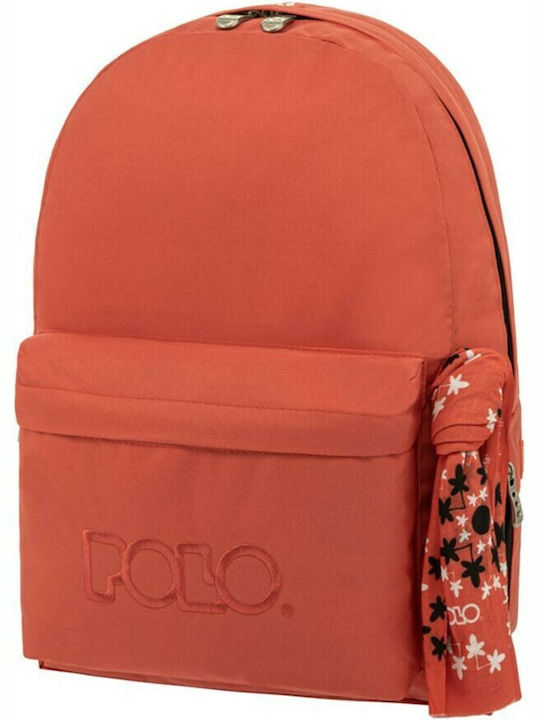 Polo Original Scarf Σχολική Τσάντα Πλάτης Γυμνασίου - Λυκείου Ροζ με Θήκη για Παγούρι 20lt 2020