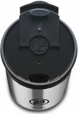 24Bottles Travel Tumbler Glas Thermosflasche Rostfreier Stahl BPA-frei Platinum 350ml mit Mundstück