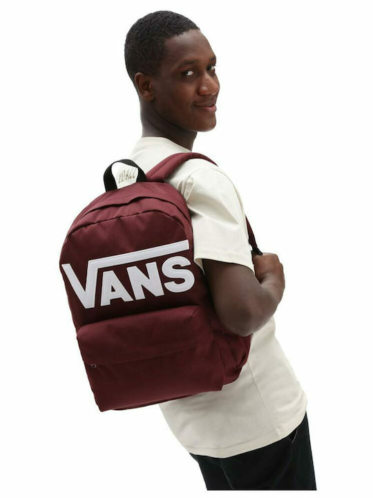Vans V Bag Port Royale School Bag Backpack Junior High-High School Burgundy with Water Bottle Holder 22Liters