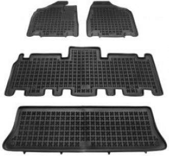 Rezaw Plast Set of Front and Rear Mats 4pcs Tray Type for Kia Carnival 2004+ Black