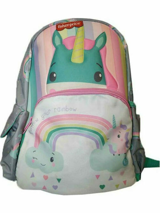 Fisher Price Unicorn Ghiozdan Școlar de Spate Grădinița în culoarea Verde 12Litri