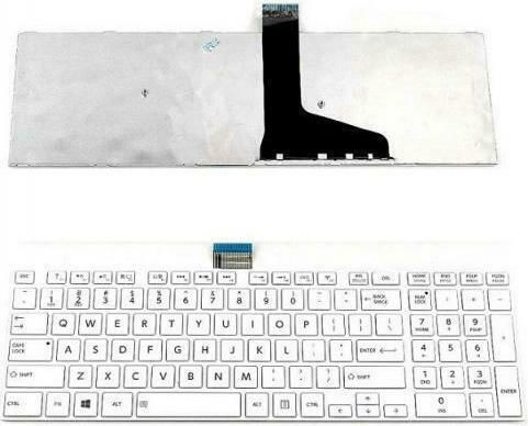 Toshiba Πληκτρολόγιο Laptop για Satellite C75-A χωρίς Πλαίσιο και Διάταξη Αγγλικά (US) σε Λευκό χρώμα
