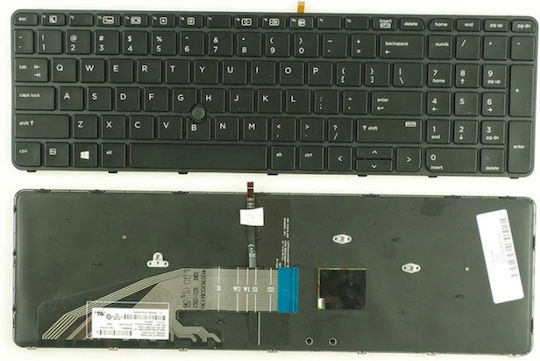 Πληκτρολόγιο Laptop για ProBook 450/G3/455/G3/470/G3 με Πλαίσιο και Διάταξη Ελληνικά (GR) σε Μαύρο χρώμα 40357US