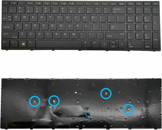 Πληκτρολόγιο Laptop για ProBook 450/G3/455/G3/470/G3 με Πλαίσιο και Διάταξη Ελληνικά (GR) σε Μαύρο χρώμα 40357US