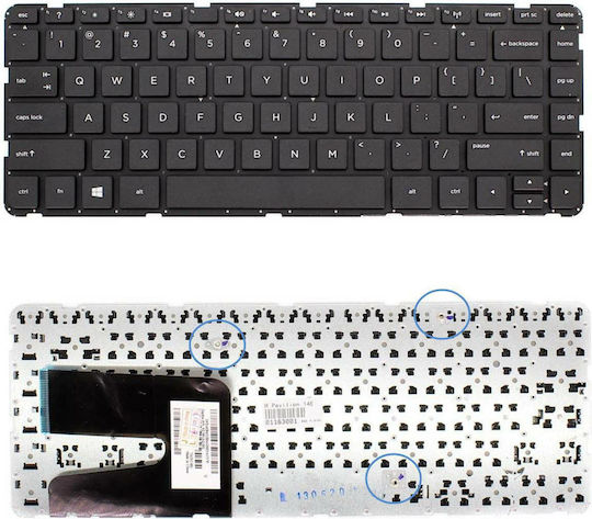 Laptop Keyboard for 240 G2 240 G3 240 G4 4 N without Frame and English (US) Layout in Black Color