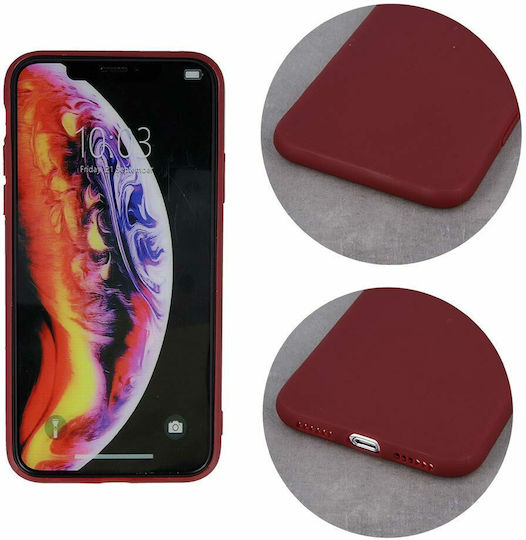 Matt Umschlag Rückseite Silikon 1.2mm Burgundy (Realme C21)